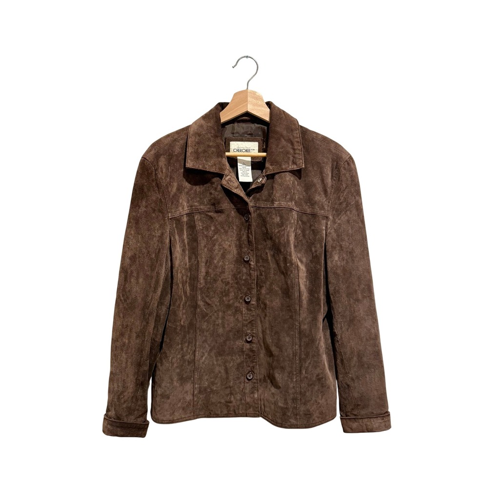 Y2K Cherokee‎ Genuine Suede Leather Button Front Jacket Large